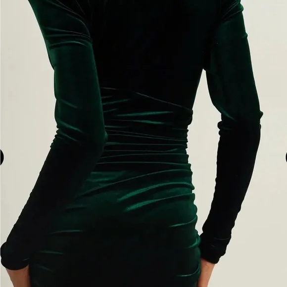 alexandre vauthier ruched velvet mini dress V Neck Velvet Mini Dress
